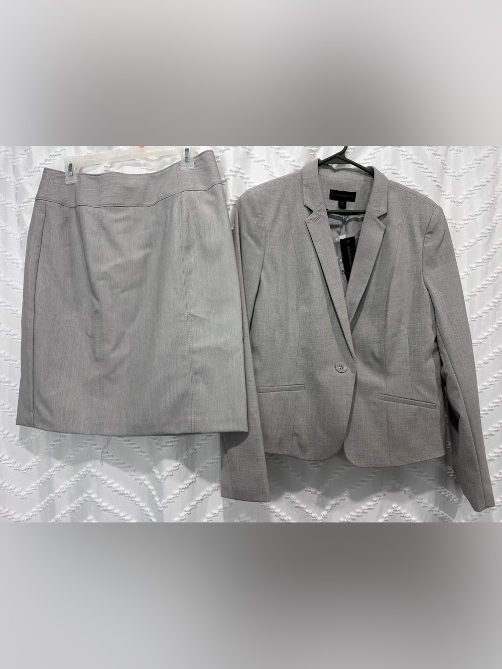 Worthington Gray Women's Two-Piece Skirt Suit